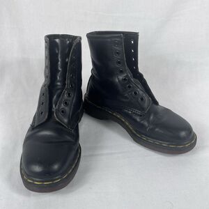 Vtg 90s Doc Dr Martens 1460Y Black Leather 8 Eye Boots AS IS Distressed  Y5 /W7